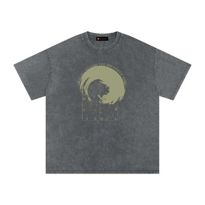 Art Breath Time - T-shirt oversize en coton délavé à la neige