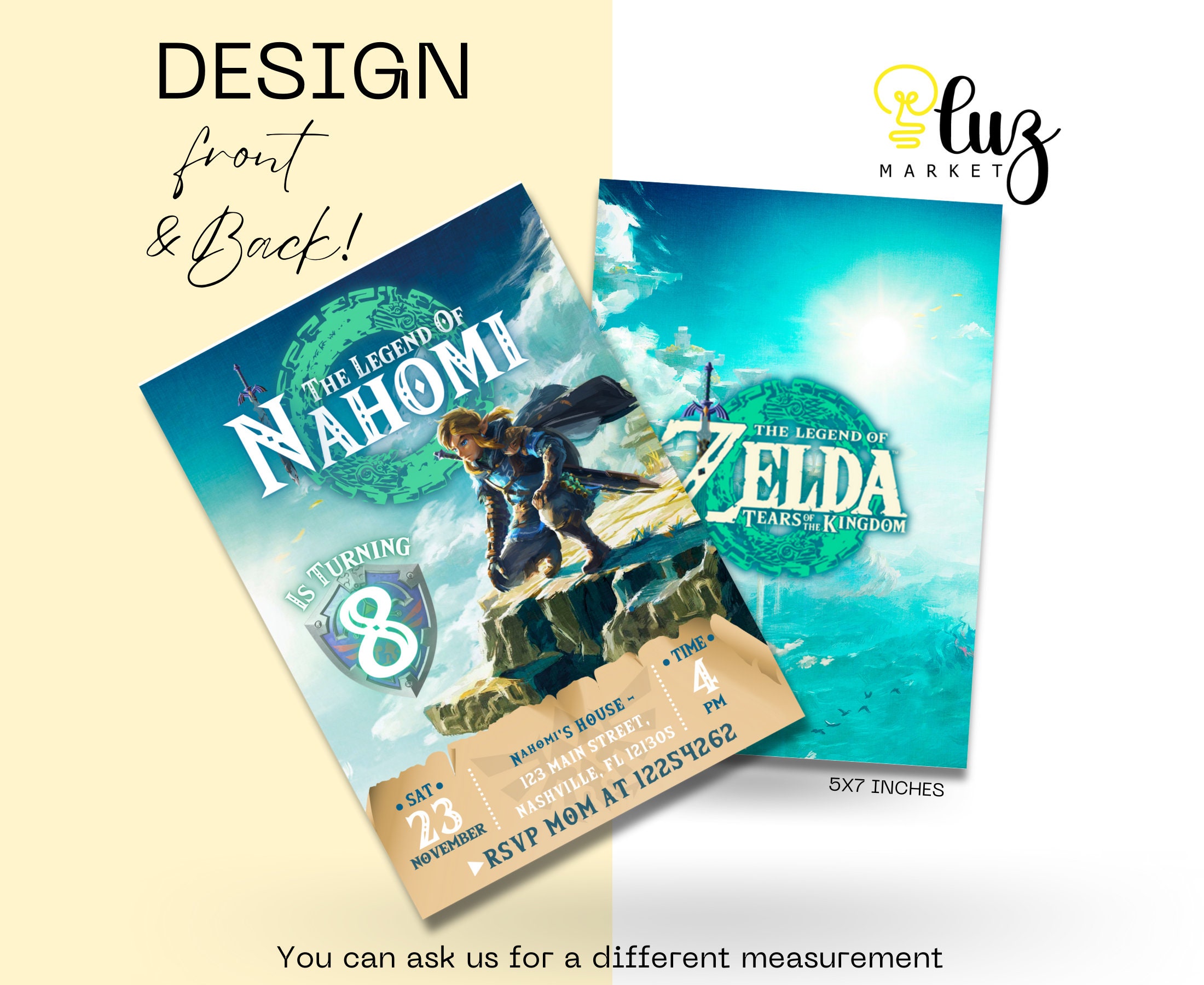 The Legend of Zelda Birthday Invitation Design Digital Download,zelda