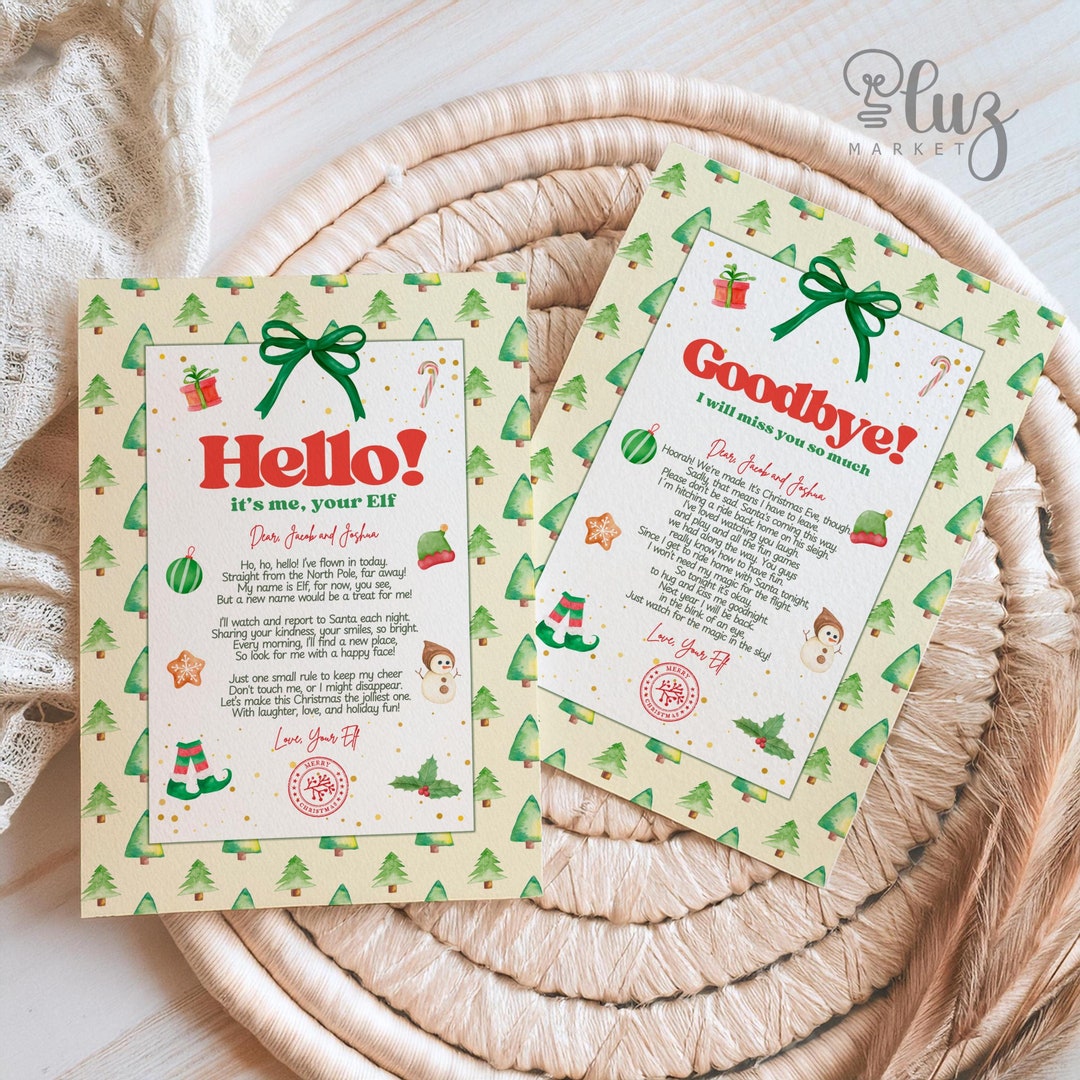 Elf Arrival Letter Goodbye Elf Letter Kit We're Back Note Elves ...