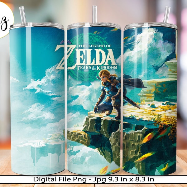 The Legend of Zelda 20oz Skinny Tumbler Sublimation Design Digital Download,Zelda Tears Of The Kingdom