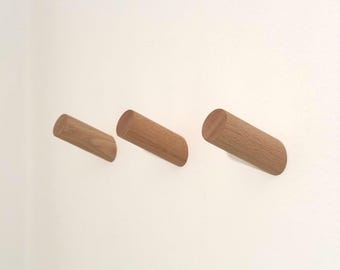 Ganchos de pared de madera para pasillos y habitaciones infantiles - Hechos a mano - Armario
