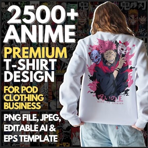 Premium Anime T-shirt design for clothing business and personal use! (2500+ with 1800+ freebies)
