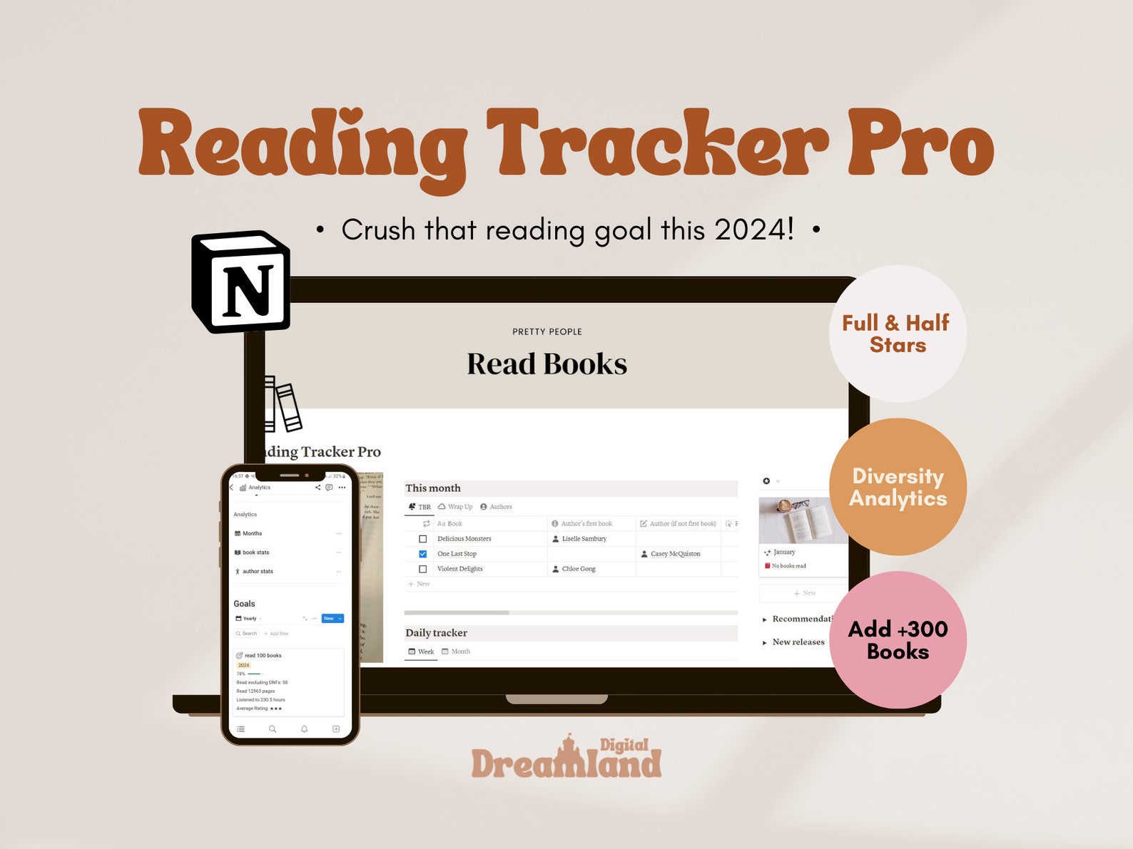 Reading Tracker Pro Notion Template, Book and Reading Tracker 2024 With ...