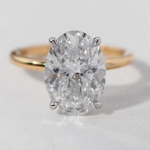 3 CT Oval LAB Diamond Engagement Ring , Lab Grown Diamond Ring , Hidden Halo Oval Ring, Oval Engagement Ring , Diamond Ring , IGI Diamond