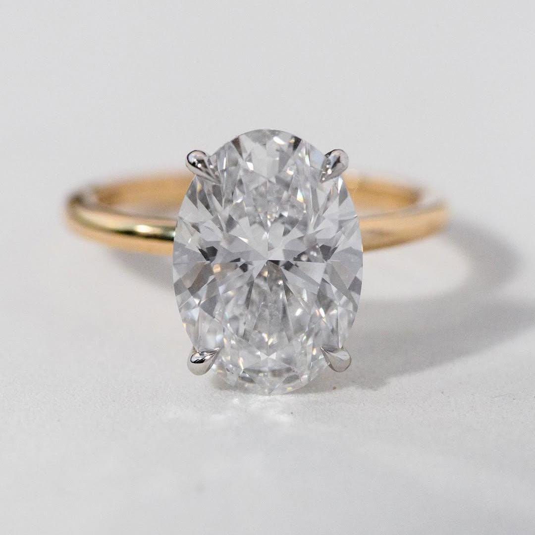 Oval Cut Moissanite Solitaire Ring, Oval Engagement Ring, Promise Ring, Proposal Ring, Oval Moissanite Diamond Ring, Rings For Women Gift