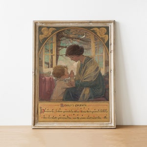 Impression de prière au coucher pour enfants, art catholique, décoration de chambre d'enfant, cadeau catholique, décoration chrétienne, art mural imprimable, téléchargement numérique