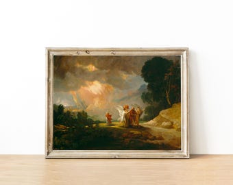 Lot und Seine Familie Auf der Flucht aus Sodom Ölgemälde: Katholische Wandkunst, Antikes Dekor
