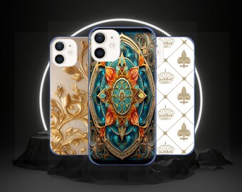 Imperial Glitter iPhone Case, Ornament Design, Soft Gel TPU
