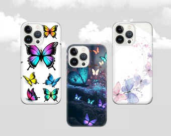 Colorful Butterfly Phone Case, Glossy TPU Cover