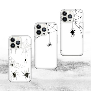 Spider Phone Case Cobweb Cover for iPhone 15Pro, 14, 13, 12, 11, Google Pixel 8, 7A, 6A, Samsung Galaxy S24Ultra, S23fe, S22, A54, A34