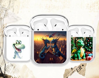 Dragon Protective Headphone Case: Fantasy Design Cover for Airpods, Galaxy Buds, Beats