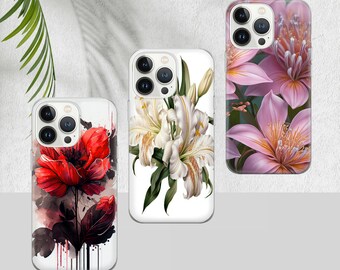 Floral iPhone Case, Glossy Flower Phone Cover, UV Print