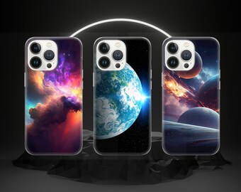 Galaxy Stars Phone Case, Glossy UV Print, Soft TPU Gel