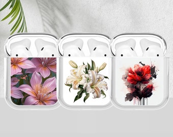 Floral Design Protective Headphone Case: AirPods, Galaxy Buds, Beats