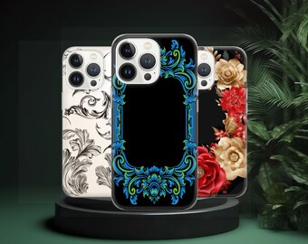 Floral Vintage Phone Case, Luxury TPU Cover