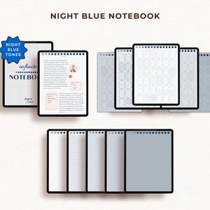 Hyperlinked Digital Notebook Bundle: 5 Color Themes, 36 Paper Styles ...