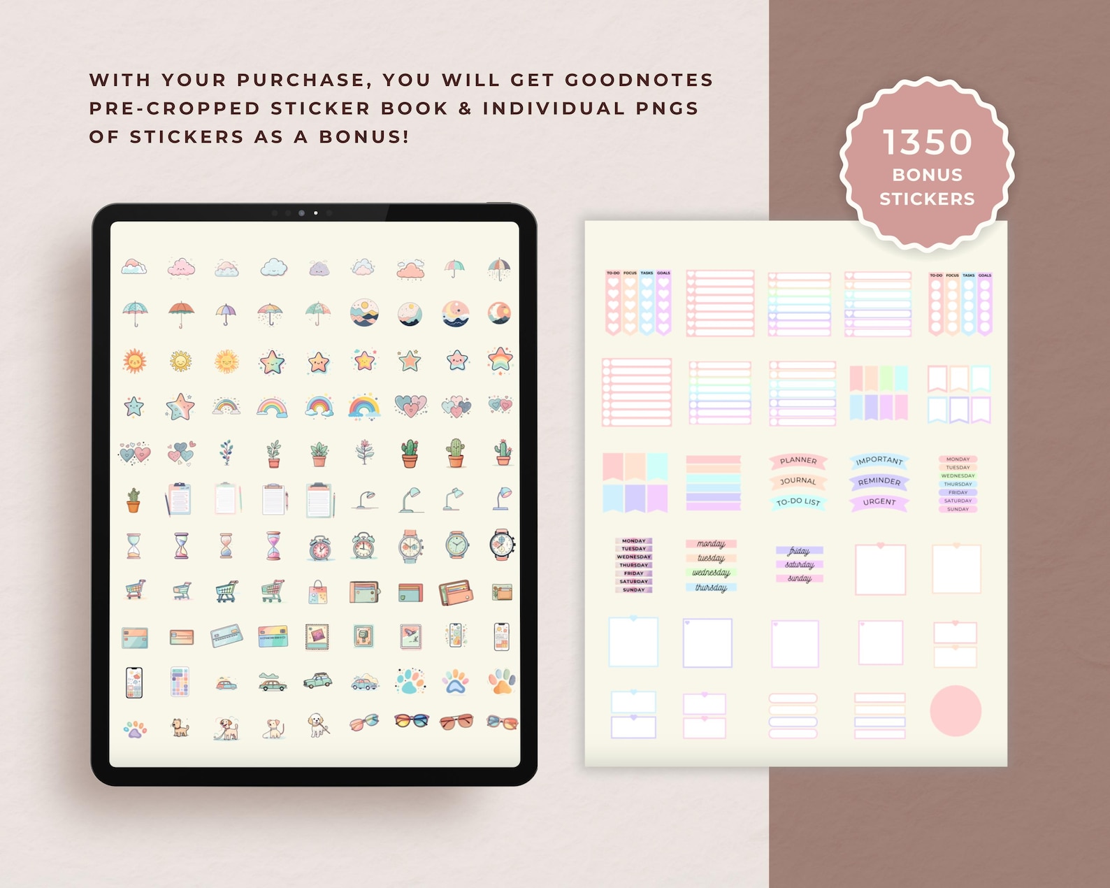 Hyperlinked Digital Notebook Bundle: 5 Color Themes, 36 Paper Styles ...