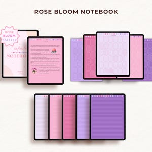 Hyperlinked Digital Notebook Bundle: 5 Color Themes, 36 Paper Styles ...