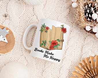 Floral Book Lover Coffee Mug: Literary Gift for Readers