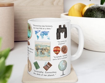 Geography Life Mug: Travel & Map Lover Gift