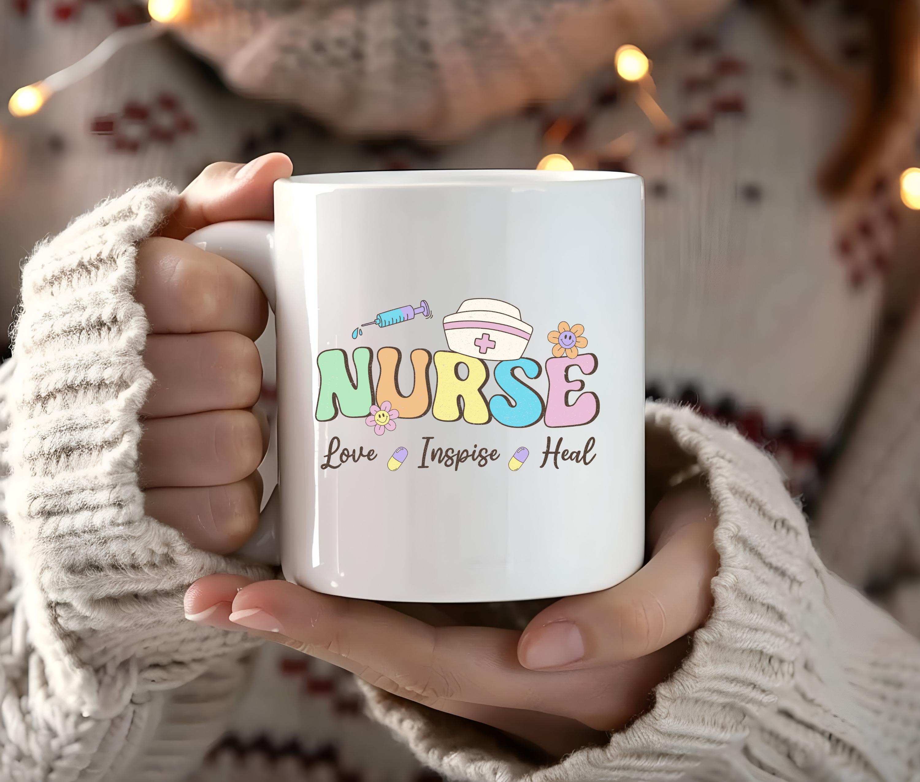 Nurse Love Inspire Heal Coffee Mug | Nurse Appreciation Gift - Etsy