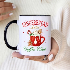 Koffiemok peperkoek latte | Clubkop koffie voor de feestdagen | Feestelijke kerstmok | Gingerbread Man Hete Cacao | Kerstkoffiecadeau