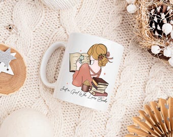 Just a Girl Who Loves Books Mug | Book Lover Coffee Mug | Reader Gift for Women | Cozy Reading Mug | Literary Girl Mug