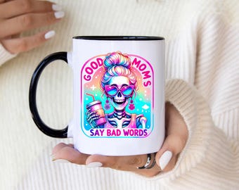 Sassy Mom-kaffemugg: Rolig skelettdesign, djärvt mammaliv