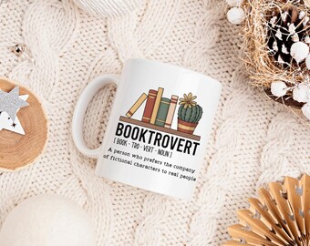 Booktrovert Mug: Funny Book Lover Coffee Cup