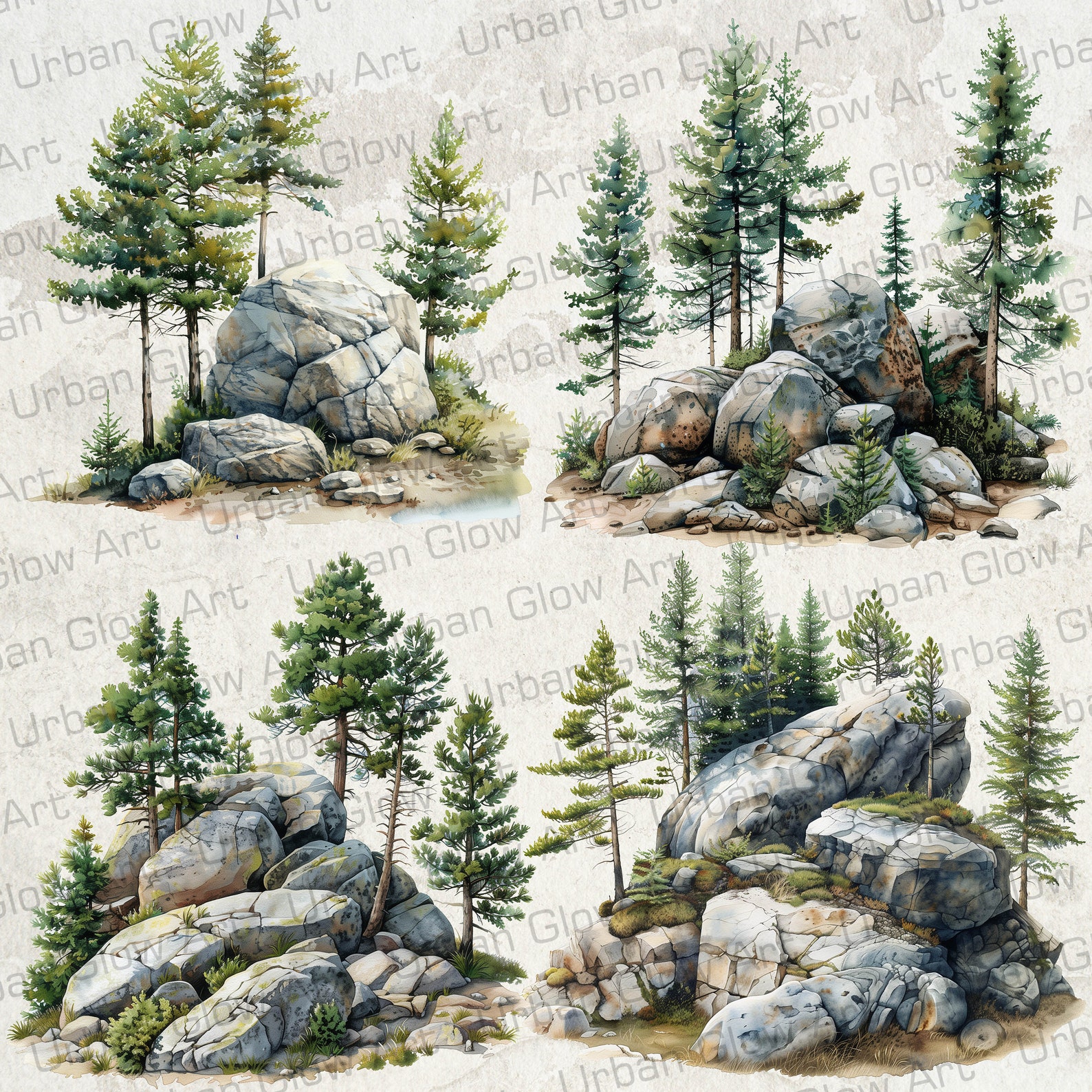 Pine Tree Clipart, Pine Forest Clipart Bundle, 22 Pine Tree Bundle ...