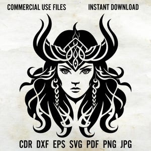 Viking woman warrior svg, Valkyrie svg, Valkyrie svg, freya design, norse mythology svg, viking cricut, celtic warrior png, viking clipart.