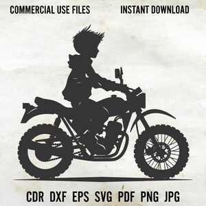 Kid on Bike SVG, Boy on Bike SVG, Dirt Bike Rider svg png dxf eps pdf | vector graphic design cut print dye sub laser engrave digital files
