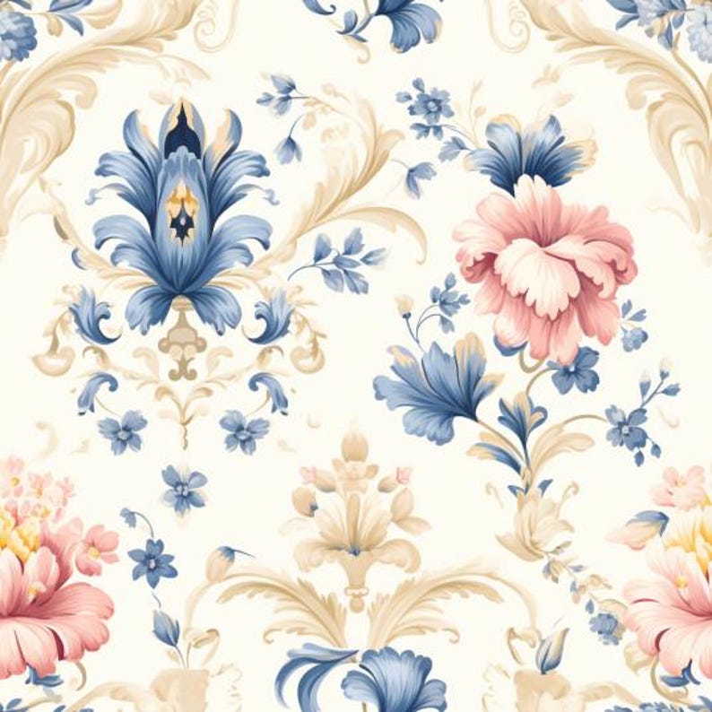 French Floral Pattern - Etsy