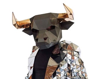 Mirrored bull costume silver