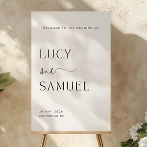 Modern Minimalist Wedding Welcome Sign Template, Editable Canva Sign, Elegant Printable Wedding sign, DIY Welcome Poster, Instant download