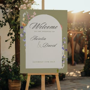 Boho Wildflower Wedding Welcome Sign Template (Digital Download)