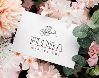 Floral Line-Drawn Logo Template: Editable Organic Branding (Canva)