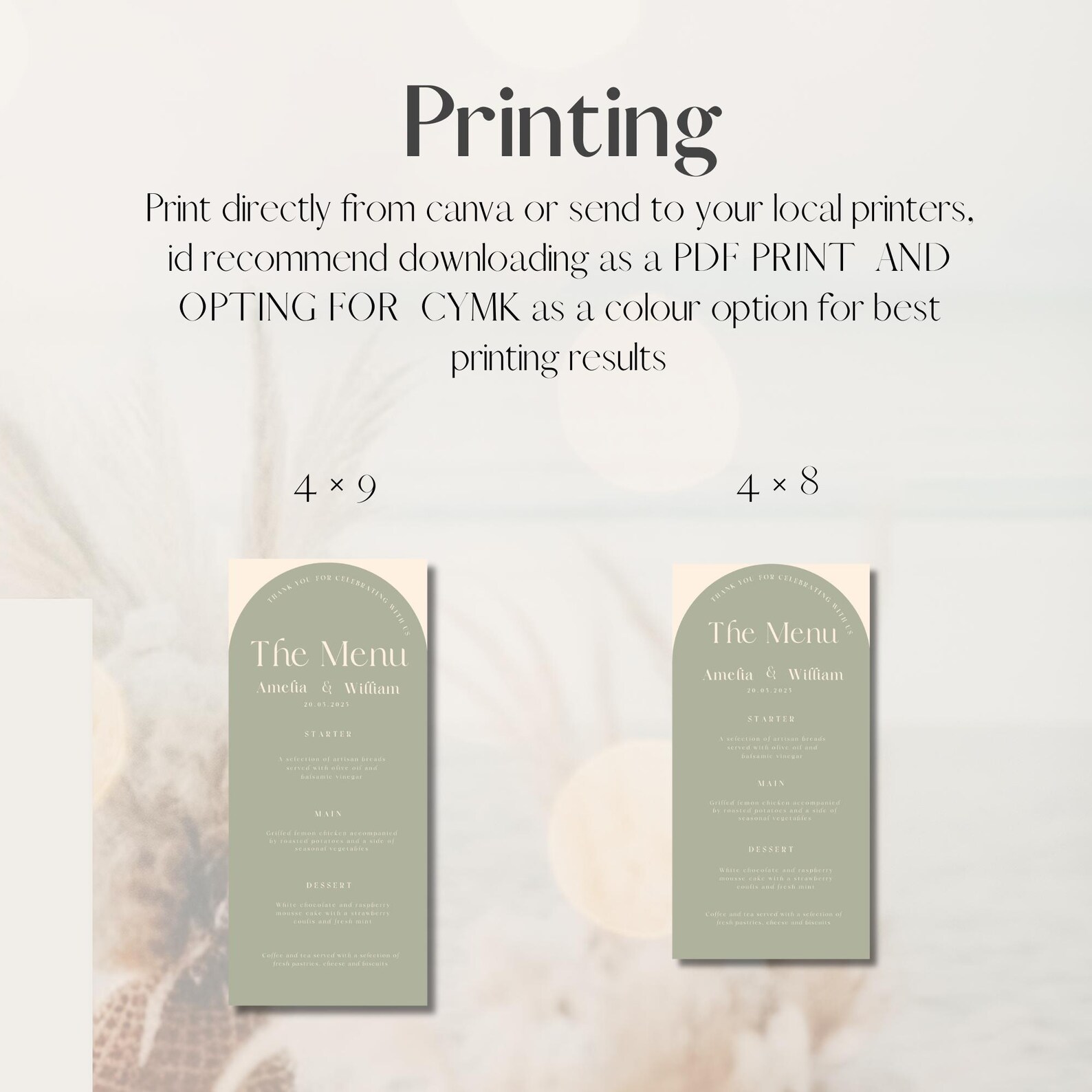 Menu Arch Sage Green Arch Wedding Menu Template: Elegant Canva Design (digital ...