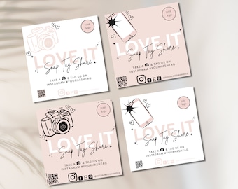 Snap & Share Card Template: Social Media Packaging Inserts (Digital Download)