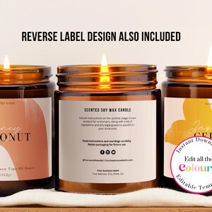 Printable Candle Label Template Canva, Boho Candle Label Design ...