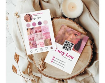 Retro Instagram Thank You Card Template: QR Code Postcard (DIY Editable Canva)