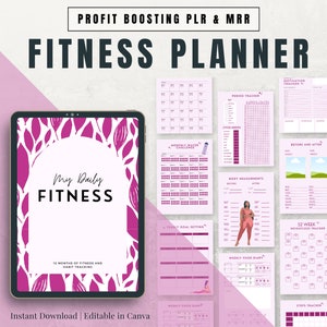 Fitness Planner For Women, Fitness Program Template, health coaching resources, Fitness eBook Template, Workout template, PLR & MRR Journal