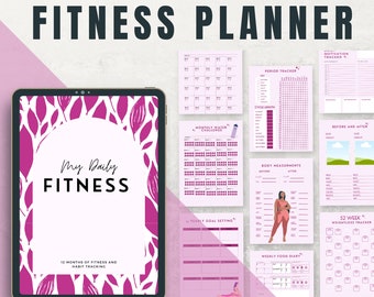Fitness Planner Template: Women's Workout, Health & Meal Tracker (Digital Download)