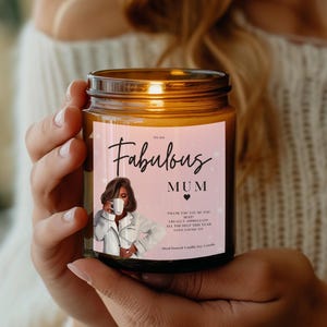 Etiqueta de vela editable para el Día de la Madre, plantilla de Canva personalizable, calcomanía comercial femenina para hacer tú mismo, descarga instantánea, calcomanía comercial para mamá