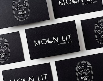 Minimalist Moon and Star Logo Design: Premade Boutique Branding (Canva Template)