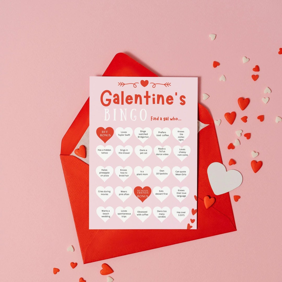Galentines Day Find the Guest Bingo Game | Printable Valentines &amp; Girls ...