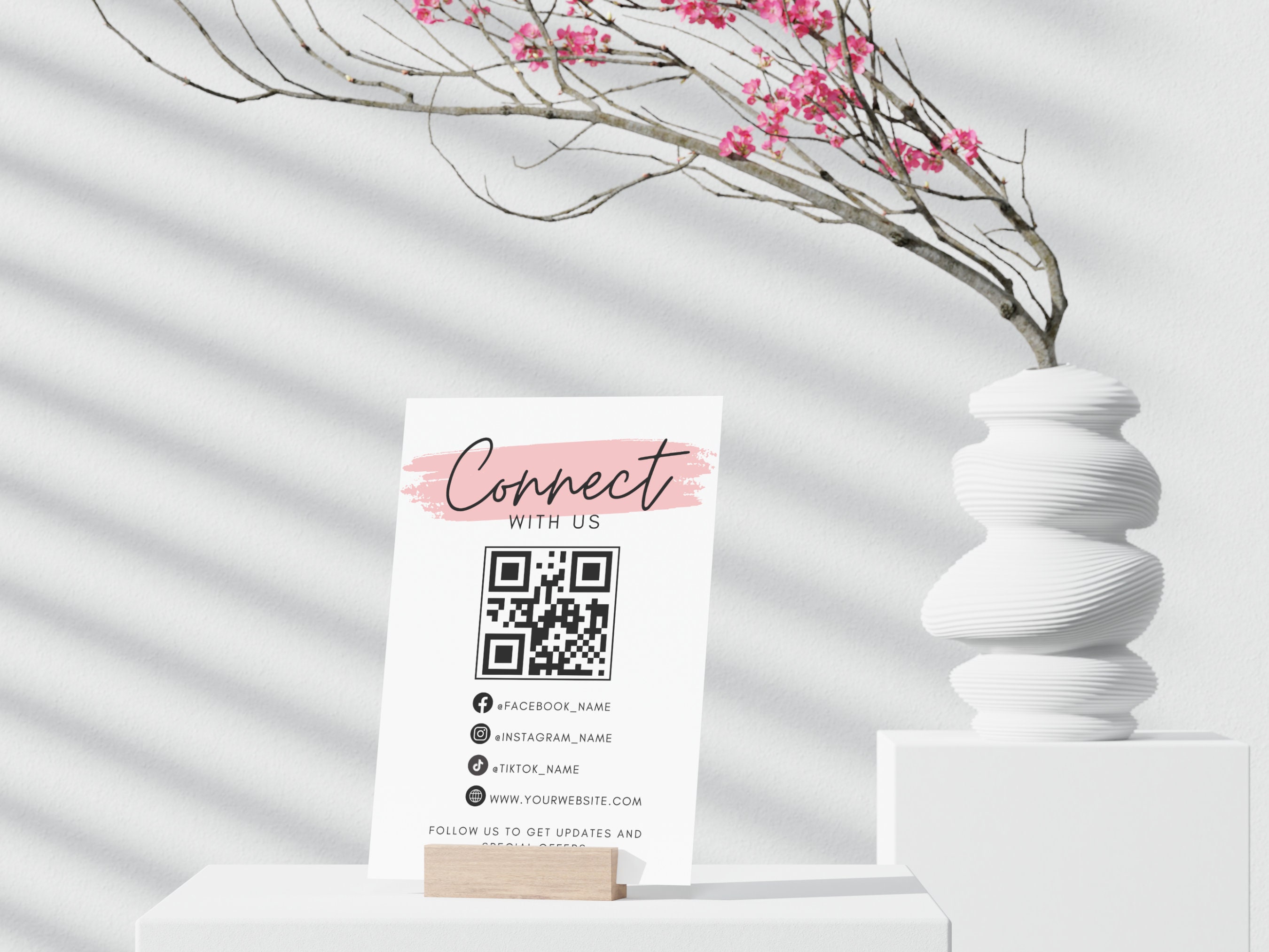 Pink QR Code Sign Template QR Code Sign Business QR Code Template Pink QR Code Sign Template QR Code Sign Business QR Code Template