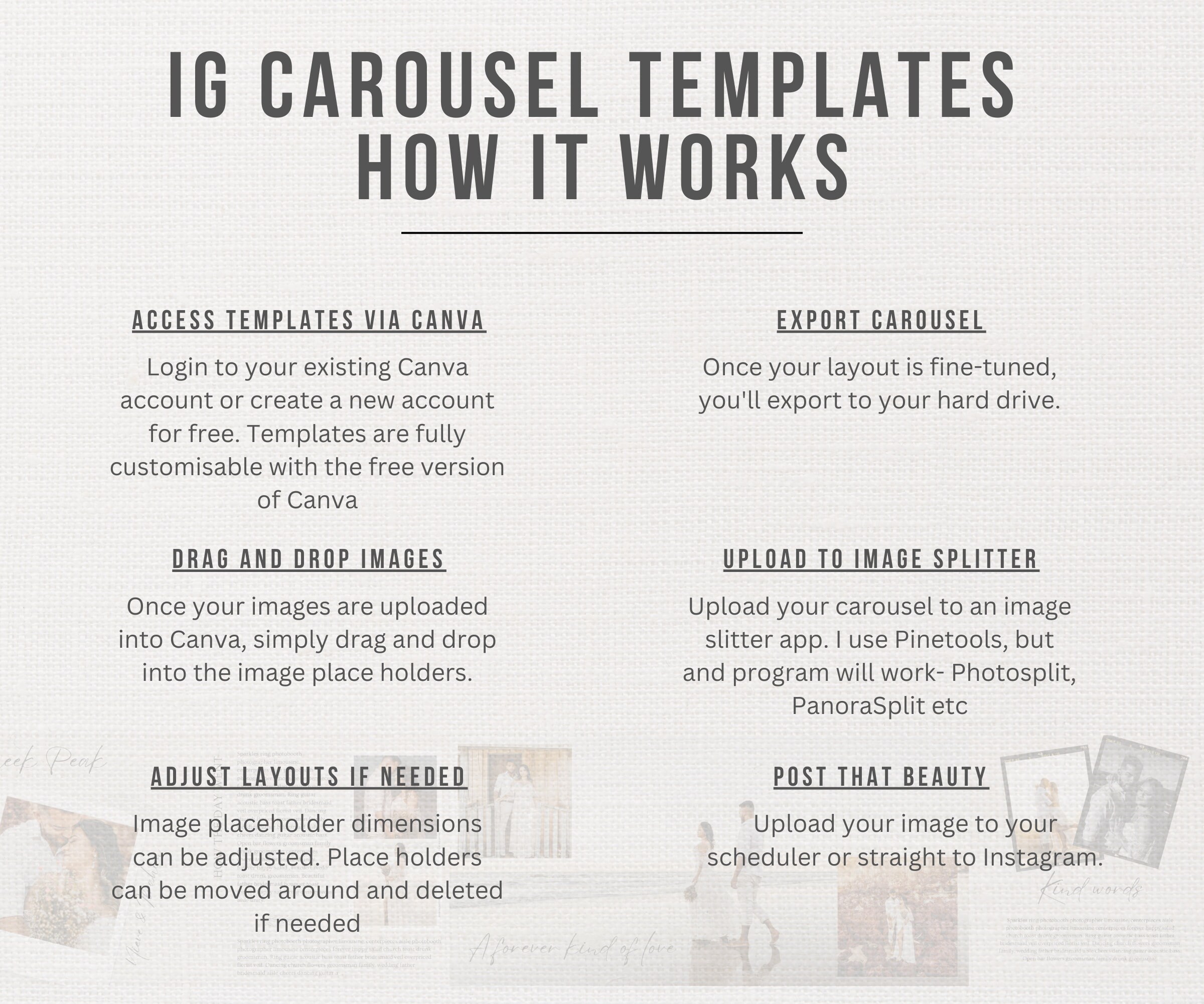 Instagram Carousel Template for Photographers, Instagram Carousel ...