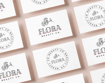 Floral Logo Design: Hand-Drawn Organic Branding (Canva Template)