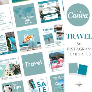 Travel Instagram Templates: Canva Editable Posts (50)